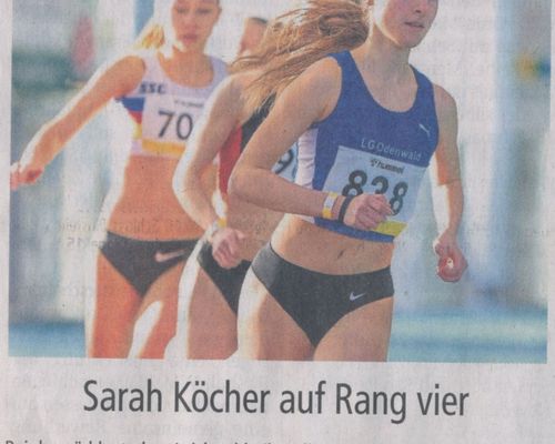 Sarah Köcher auf Rang vier